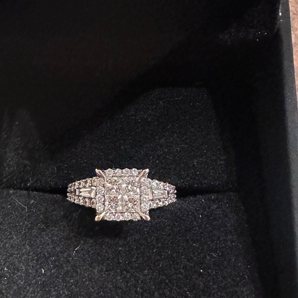 Princess cut quad cut diamond ring size 6.